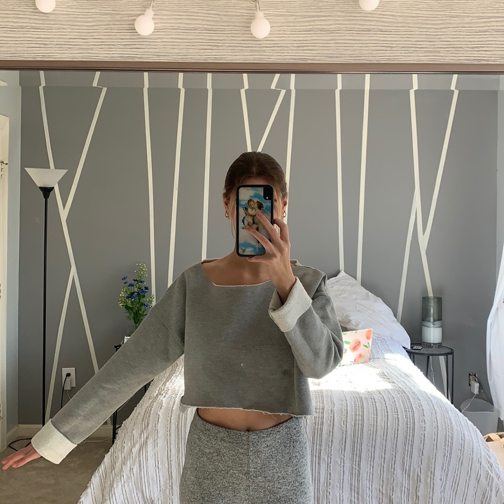 Grey Cropped Sweater